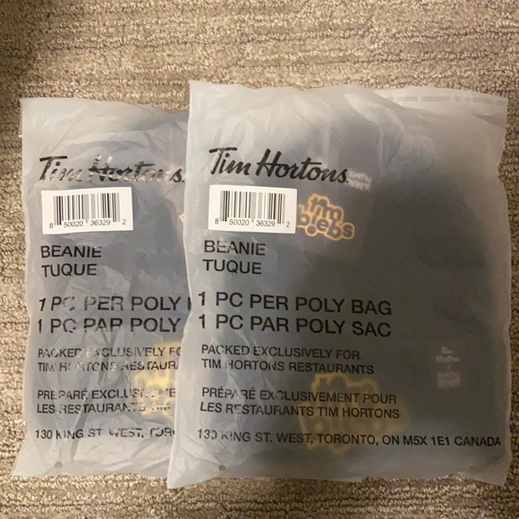 2 Justin Bieber x Tim Hortons limited edition collaboration Tim Biebs hats. - Picture 1 of 1